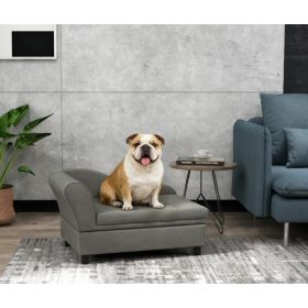 Pet Sofa Dog Sofa For Small Dogs With Storage, Gray