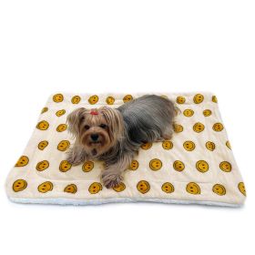 Ultra Plush Happy Face Blanket (Color: Yellow, size: 50" x 30")
