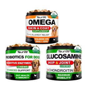 Youmile Probiotics For Dogs Soft Chews For Seasonal Allergies, Gut, And Digestive Health. Vet-Reviewed, Premium-Quality Ingredients - Supplements Dog (Option: ProbioticsOMEGA3 Fish OilHip)