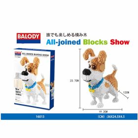 Cartoon Dog Building Blocks Mini Dachshund Poodle Doberman Model Children's Toy Gift Dog Pet Building Blocks (Color: 16013, size: With box)
